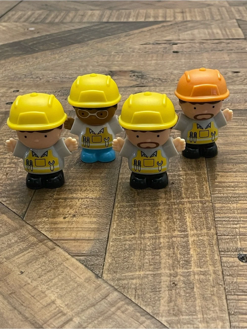 Lot of 4 Playgo Mini Wheels Replacement Figures Construction Workers